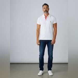 Psycho Bunny Cream Polo with Gold Embroidery NWT